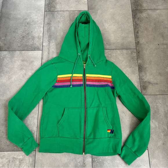 Aviator Nation Tops - Aviator Nation 5 stripe hoodie zip in kelly green XS